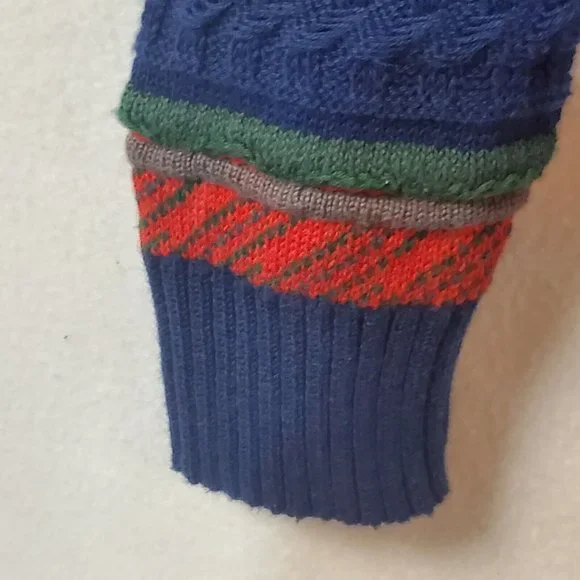 Men’s Koto Urban Outfitters Coogie Type Textured Knit Sweater Size XS Red Blue - Picture 10 of 14